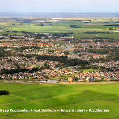 dokkum, links de eendenkooi - boven: het wad nb.de veerboot en de pier van holwerd (r.v.midden)